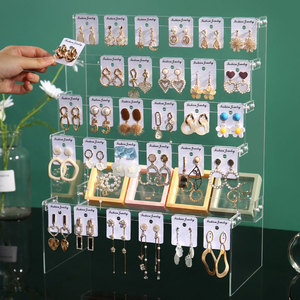 Acrylic Jewelry Display Rack Three Layers 21 Cards Included Stepped Earring Storage Board For Jewelry Display - Product Image 3