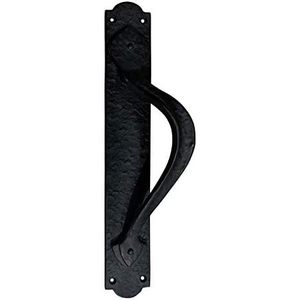 Poignée de porte traditionnelle en fonte pour armoire et placard, usage extérieur, finition noire durable, forme rectangulaire, installation facile - Product Image 1