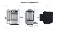 Machine à glaçons à croquettes WICE pour usage domestique, 17 kg/jour, stockage de 1,2 kg, autonettoyante, à poser sur comptoir