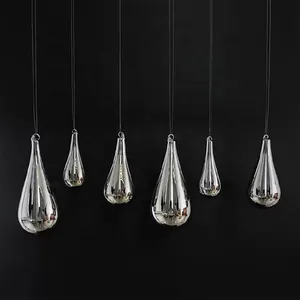 Druppellicht Kristal Hanglampen Glas Hanglamp Waterdruppelvorm Kroonluchters Lamp Rechthoekige Hangende Armaturen Eetkamer