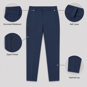 <span class=keywords><strong>Pantaloni</strong></span> da Golf Affusolati Personalizzati da <span class=keywords><strong>Uomo</strong></span> <span class=keywords><strong>con</strong></span> Tasca Verticale <span class=keywords><strong>con</strong></span> Cerniera sulla Coscia, <span class=keywords><strong>Pantaloni</strong></span> Business Casual per Produttori OEM Private Label - Product Image 5