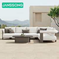 Ensemble de canapés de jardin modernes pour hôtel, mobilier d'extérieur pour villa, ensemble décontracté en aluminium pour patio, ensemble de canapés de jardin pour hôtel