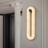 Appliques murales en albâtre naturel, lumière murale en marbre espagnol, applique cylindrique moderne à LED pour salon, chambre, salle de bain, escalier