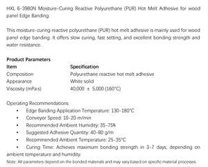 Adhesivo de Poliuretano Reactivo al Calor (<span class=keywords><strong>PUR</strong></span>) HXR-6-3980N para el Encolado de Bordes de Paneles de Madera - Product Image 4