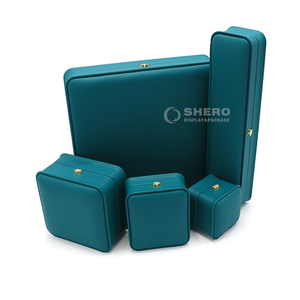 Customizable Blue Pu Jewelry <b>Box</b> With Logo Printing Crown Buckle For Wholesale Jewelry Packaging - Product Image 3