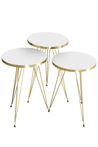 <b>Round</b> Coffee <b>Table</b> <b>Round</b> Modern Nested Coffee <b>Table</b> Modern Style Minimalist Modern Designer Tea <b>Table</b> <b>Gold</b> Edge band - Product Image 2