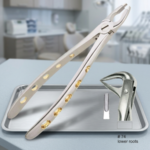 Pinzas de Extracción Manual para Raíces Inferiores # 74 Instrumentos de Laboratorio Dental de Ortodoncia, Ligeros, de Acero Inoxidable Alemán, Venta al por Mayor - Product Image 3