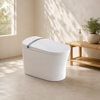 Toilette intelligente avec siège chauffant, commande vocale, télécommande, céramique, montage au sol, chasse d'eau par siphon