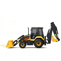 Backhoe Loader Roda XC8-S2570 Merek Terbaik 4WD Dengan Berbagai Lampiran untuk Renovasi Halaman dan Pekerjaan Pemindahan Tanah