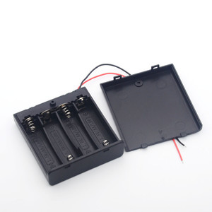 Battery <b>Case</b> For 4 X AA Batteries With <b>Switch</b> And Cover Portable With Thick Wires - Product Image 4