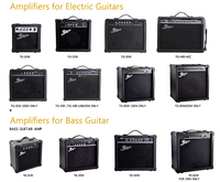 Amplificateur de Guitare Électrique, Basse et Acoustique Mini 5W 15W 30W 60W, Combo à Lampes Rechargeable, Fabrication Chinoise