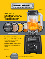 Hamilton Beach HBH350-CN Équipement de cuisine Mixeur silencieux pour smoothies avec design américain Commercial 220V - 240V