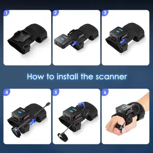 Eyoyo tragbarer Handschuh QR-Code-Scanner, 1D 2D Fingerring Bluetooth Barcode-Scanner, links- und rechtshand-Tragbarer, tragbarer drahtloser