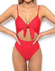 DS Bow Knot Blanc Natation Wading Sports Femme <span class=keywords><strong>Maillot</strong></span> <span class=keywords><strong>de</strong></span> <span class=keywords><strong>bain</strong></span> une pièce <span class=keywords><strong>grande</strong></span> <span class=keywords><strong>taille</strong></span> conservateur - Product Image 2