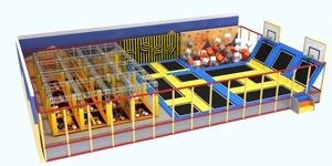 신제품 특가 판매 어린이용 소프트 플레이 세트 키즈 펜스 트램펄린 점프 놀이공원 시설 실내 놀이터 - Product Image 2