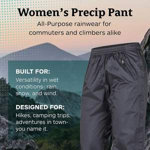 Pantalon plat à cordon de serrage et fermeture éclair intégrale pour femmes |   Léger, imperméable, 100% nylon, fusion sans couture - Product Image 3