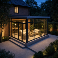 Serre de jardin personnalisée à toit en pente, véranda en verre, enclos de patio pour jardin, maison, villa, OEM ODM