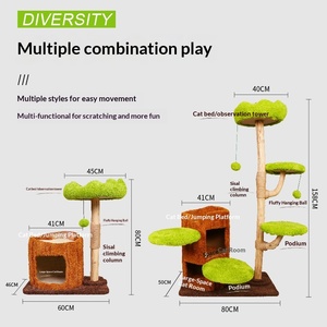 Plataforma <span class=keywords><strong>de</strong></span> Salto Compacta Todo en Uno <span class=keywords><strong>de</strong></span> Madera Maciza para Gatos, con Sistema <span class=keywords><strong>de</strong></span> Agujeros <span class=keywords><strong>de</strong></span> Juguete y Plataforma <span class=keywords><strong>de</strong></span> Sisal, Ideal para Bebés - Product Image 3