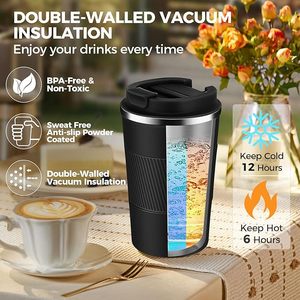 <span class=keywords><strong>Mug</strong></span> de voyage <span class=keywords><strong>isotherme</strong></span> 12oz 17oz, tasse à café <span class=keywords><strong>isotherme</strong></span> <span class=keywords><strong>avec</strong></span> couvercle, gobelet thermique réutilisable en acier inoxydable - Product Image 4