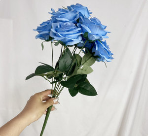 Rose di Seta Bianche e <span class=keywords><strong>Rosa</strong></span> Fatte a Mano con 9-11 Petali e 7-9 Teste, Prezzo di Fabbrica, per Matrimoni, San Valentino, Festa della Mamma, Laurea, Pasqua - Product Image 2