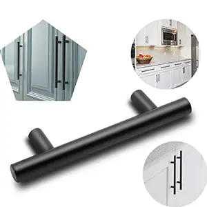 5'' Cabinet Pulls Matte Black Stainless Steel Kitchen Drawer Pulls Cabinet Handles