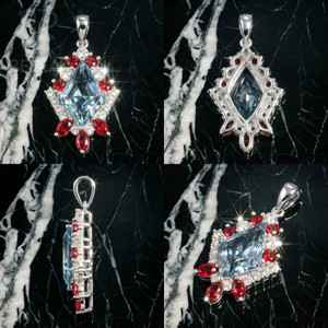 จี้เพชรโมอิสซาไนต์ทรงรีสีต่างๆ ผ่านการทดสอบเพชร VVS ตัวเรือนเงินแท้ 925 ประดับเพชรหรูหราสำหรับผู้ชาย เครื่องประดับชั้นดี - Product Image 2