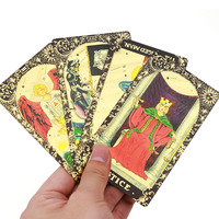 Vente en gros Cartes d'oracle de tarot holographique avec impression amusante de logo Feuille d'or personnalisée Bords dorés Papier Guide de taille personnalisé