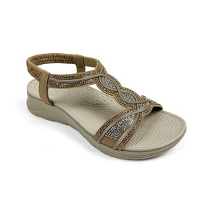 <span class=keywords><strong>Sandali</strong></span> QKQ con cinturino a T intrecciato in strass <span class=keywords><strong>argento</strong></span>, da donna, con zeppa bassa, slingback, glitterati, estivi - Product Image 5