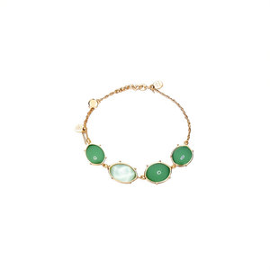 Bracelet en acier inoxydable avec pierre verte, plaqué or PVD, durable, résistant, bijoux de mode - Product Image 2