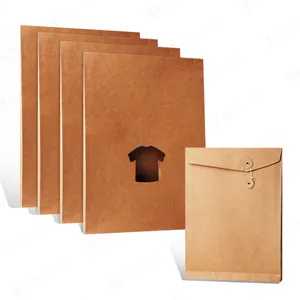 DF custom design a4 größe geprägte braun platz stil schal geschenk mit fenster handwerk karton verpackung harte papier box umschlag