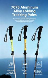 Bastones <span class=keywords><strong>de</strong></span> <span class=keywords><strong>Senderismo</strong></span> Plegables Antideslizantes <span class=keywords><strong>de</strong></span> Aluminio, Ligeros, para Trekking y Caminatas al Aire Libre, con Mango <span class=keywords><strong>de</strong></span> EVA - Product Image 5