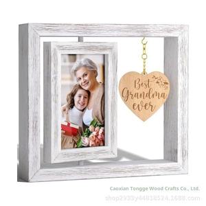 Marco de Fotos Giratorio de Madera de Pino Ecológico, Artesanía Tradicional, Impresión Tipográfica para Decoración del Hogar o Escritorio - Product Image 5