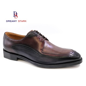 Chaussures pour hommes classiques et formelles, en cuir véritable de haute qualité, fabriquées à la main, avec logo personnalisé, design original, confortables, à lacets, pour l'automne - Product Image 1