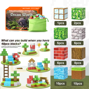 48 Cubos de Construcción Magnéticos de Plástico Juguetes Sensoriales STEM Montessori para Niños Pequeños de <span class=keywords><strong>3</strong></span>+ Años Juegos de Construcción - Product Image 2