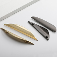 Poignées de meubles modernes en alliage de zinc, courbées, double face, pour armoire, garde-robe, tiroir