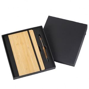 IStapromo Gifts Custom Logo A5 Hardcover Bamboo Wood <b>Notebook</b> Journal Binding Planner Pen Gift Set Paper Cover - Product Image 1