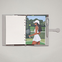 Carnet à anneaux A5 en cuir PU, planificateur avec poches et boucle pour stylo
