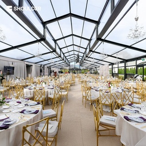 Tente de mariage de luxe, <span class=keywords><strong>grande</strong></span> tente d'extérieur, tentes atrium personnalisables, résistantes au vent et à la pluie, en PVC, avec structure en aluminium noir, tentes de réception - Product Image 5