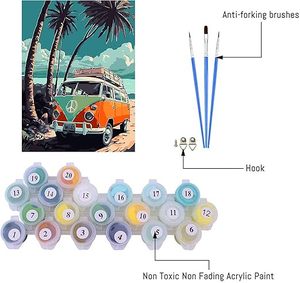 Peintures murales en acrylique, peinture par numéros pour adultes, peinture acrylique DIY pour adultes et enfants, kit de peinture par numéros sans cadre pour la décoration de la maison - Product Image 3