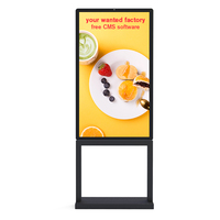 32/43/49/55/65 2K 4K Tahan Air 2500 Nits 3000 Nits Layar Digital Signage Luar Ruangan Berdiri di Lantai dengan Sensor Cahaya Cerdas