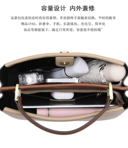 Bolsos de Mano de Cuero Genuino para Mujer, Bolsos de Hombro de Gran Capacidad, Diseño de Moda, Personalizados, Venta al Por Mayor de Fábrica - Product Image 2