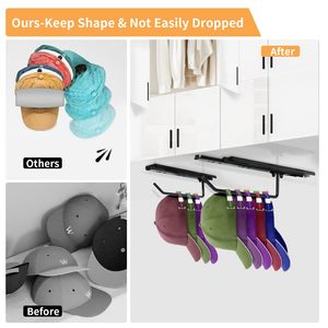Organisateur de casquettes télescopique en métal multi-usages, à fixer par perçage pour placards et armoires - Product Image 5