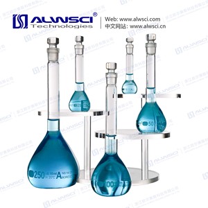 ขวดวัดปริมาตรแก้วใส NS12/14 ขนาด 50 มล. คลาส A พร้อมจุกแก้ว, รหัส QR (ใบรับรองส่วนบุคคล) 3.3 โบโรซิลิเกต - Product Image 3