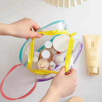 Sac de maquillage transparent en PVC avec logo personnalisé UIOWIO pour femmes, trousse de toilette, grande capacité, sac de plage d'été