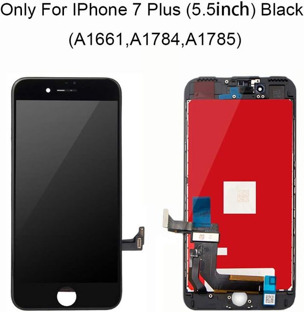 For IPHONE 7 Plus LCD Screen Replacement Black 55 Inch 3D Touch Display Digitizer Assembly Compatible Models A1661 A1784 A1785