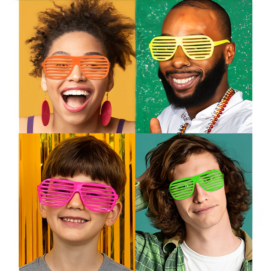 YACHEN 80s 90s Party Favors Neon Party Glasses for Kids Adults Hora Loca Birthday Supplies Plastic Sunglasses Accessories