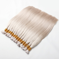 Cheveux humains vierges péruviens naturels européens doublement étirés et lisses, sans trame, en vrac pour tressage et extensions capillaires