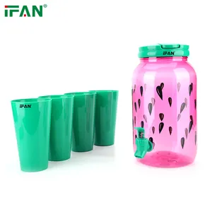 Food Grade Safe Materials Plastic Water Jug 3.8L Portable Unbreakable Plastic Jug Kettle With Cups
