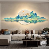 Nouvelle gravure en porcelaine cristalline de style chinois, paysage de mille milles de rivières et de montagnes, écologique, haute résolution, résistante à l'eau