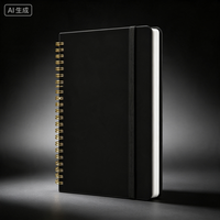 Carnet spirale A5 personnalisé avec élastique, reliure dorée, impression de logo OEM, pour le bureau, l'école ou comme cadeau